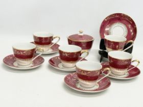 A Moritz Zdekauer (MZ Czechoslovakia) gilt porcelain tea set in box. 1930-1940.