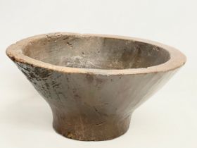 A large early 20th century African carved wooden food preparation bowl. 46x20cm