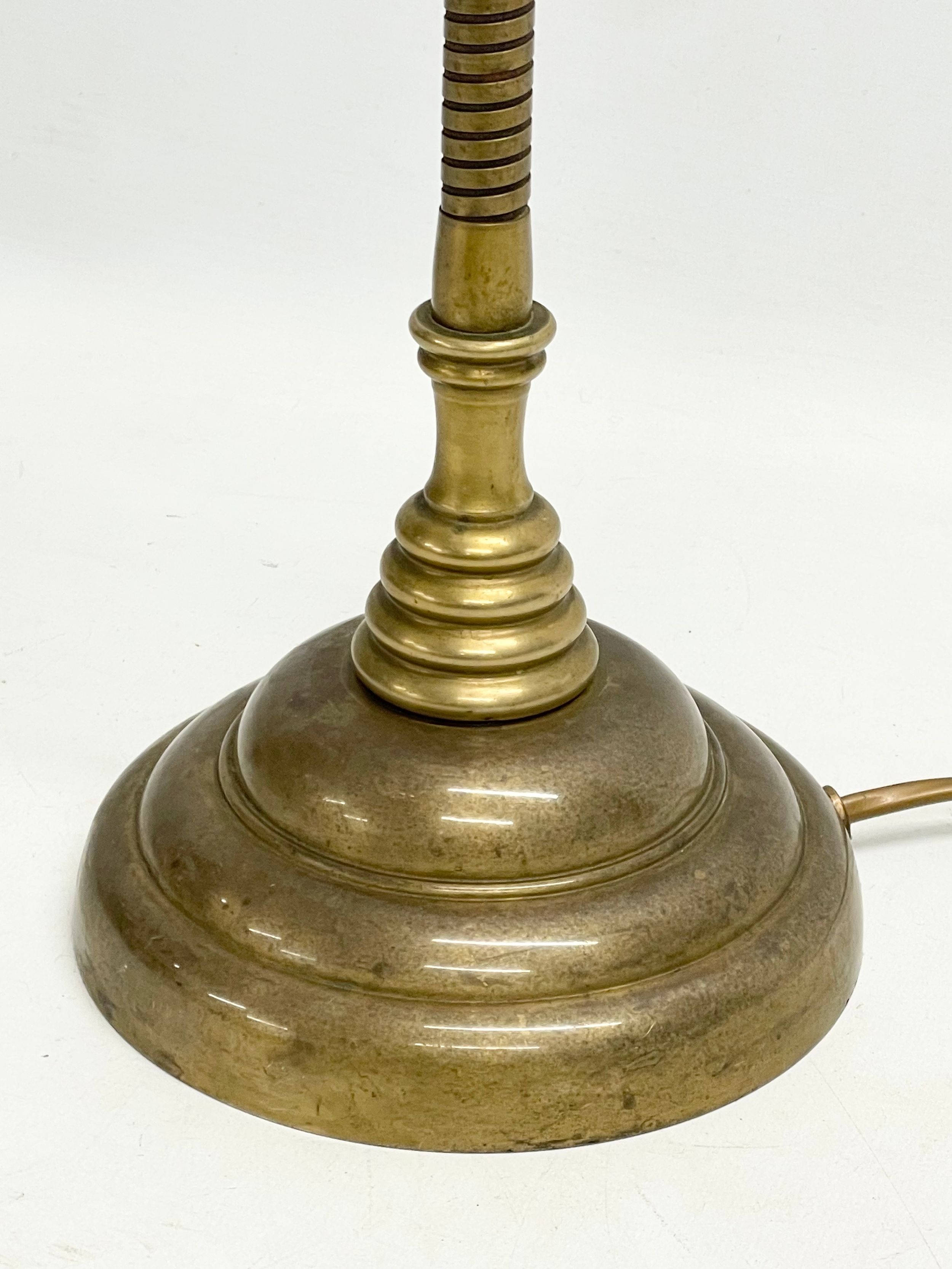 A large brass swan neck desk lamp. - Image 2 of 5