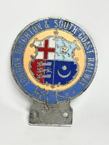 A London Brighton & South Coast Railway badge. 7.5x10cm