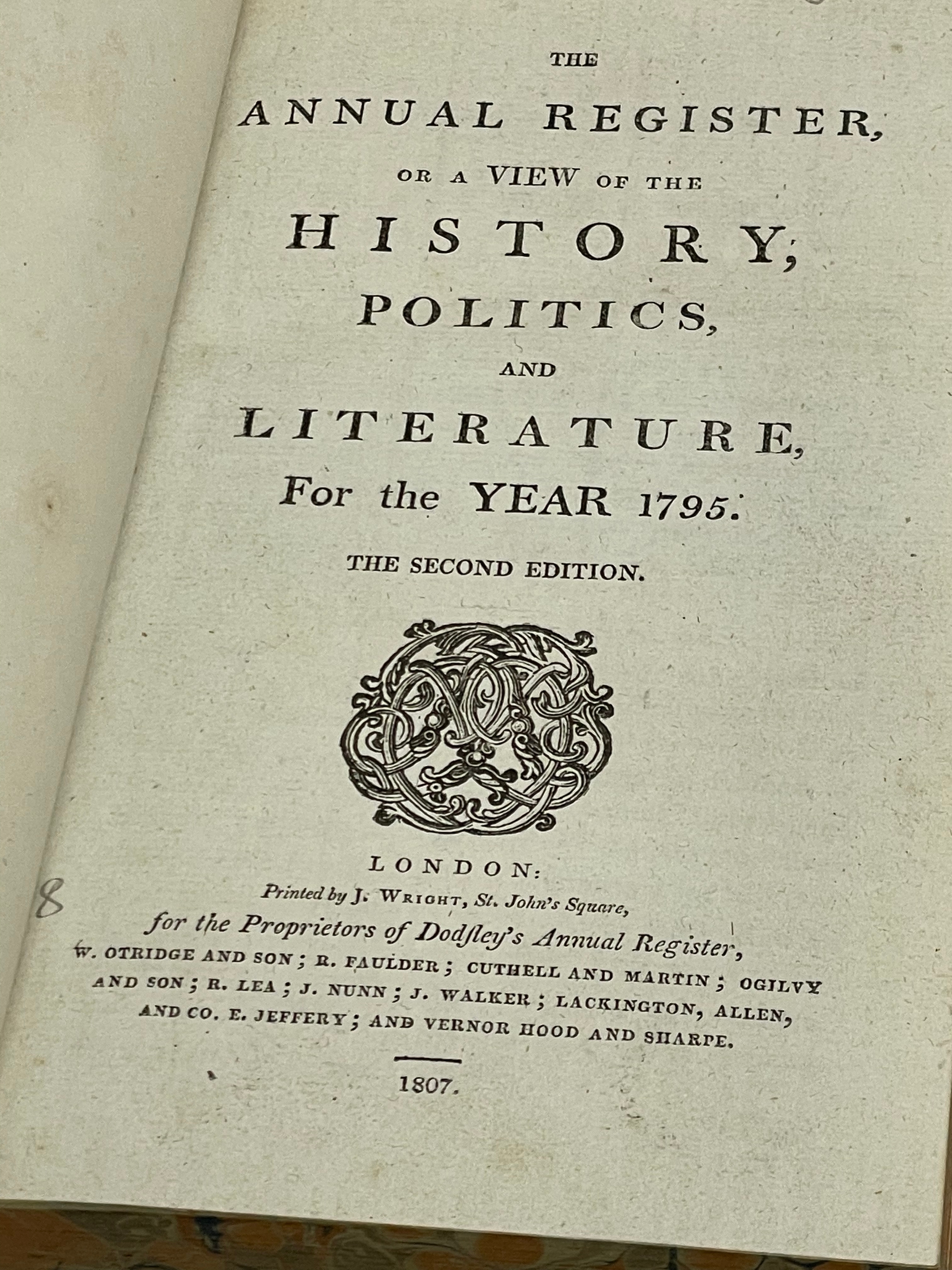 3 George III books. The Annual Register or a View of the History, Politics and Literature, for the - Image 8 of 12