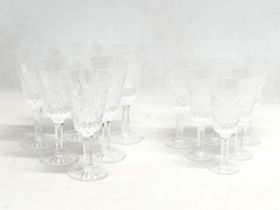 2 sets of 6 Tyrone Crystal wine glasses. 16.5cm. 14.5cm