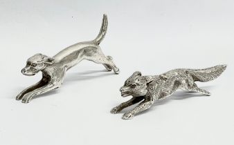 2 19th century silver plated knife rests.