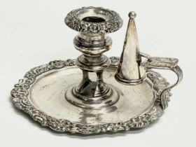 A Victorian silver plated chamberstick. 17x10cm