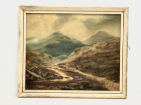 An early 20th century oil painting on canvas signed W.S. Dated 1915. 41.5x35.5cm. Frame 48x41cm