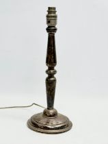 A sterling silver early 20th century table lamp by Solomon Blanckensee. 1898-1910. Birmingham.