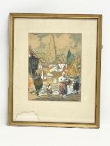 A watercolour by William. J. Aylward (1875-1956) to G.M. Hossack. 22x28cm. Frame 38x46.5cm