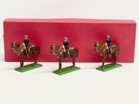 3 Britains hand painted metal models. Mounted policemen.