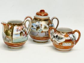 3 pieces of early 20th century Japanese Kutani porcelain.