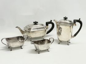 A 4 piece early 20th century Regency style tea service. H. Fisher & Co.