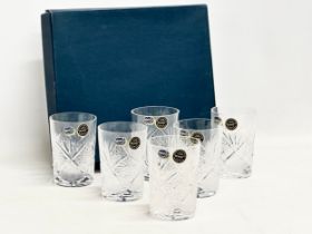 A set of 6 vintage ‘Rossi’ Bohemian Glass whisky tumblers with box.
