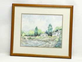 A large watercolour by Irvine Russell. 44x35cm. Frame 66x57cm