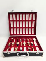 A collection of vintage ladies and gents watches in case