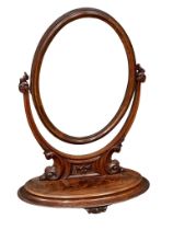 A large Victorian mahogany dressing mirror. 65x91cm