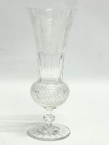 A good quality mid 20th century Edinburgh Crystal thistle vase. 21cm