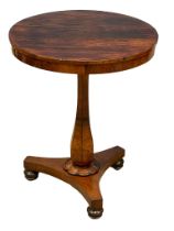 A William IV rosewood pedestal lamp table. 58x72cm