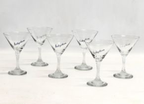 A set of 6 1950’s Babycham twist stem Martini glasses/cocktail glasses. 9.5x14cm