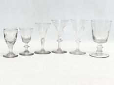 A collection of early 20th century drinking glasses. A George III style gin glass, circa 1920. 3