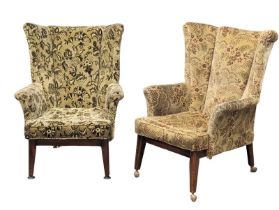 A pair of vintage wingback armchairs. 80x81x100cm
