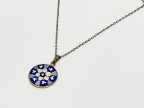 A silver and enamel ladies necklace. 23cm
