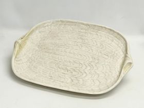 A 3rd period Belleek Pottery ‘Tridacna’ tray. 1926-1946. 44x36cm