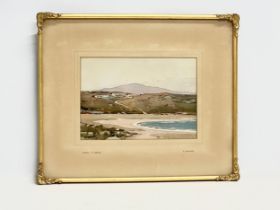 A watercolour by R. Faulkner. Bunbeg, County Donegal. 26x18cm. Frame 45x37cm