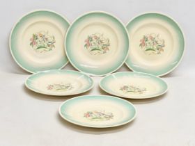 A set of 6 ‘Dresden Spray’ dinner plates designed by Susie Cooper. Circa 1935. 25.5cm