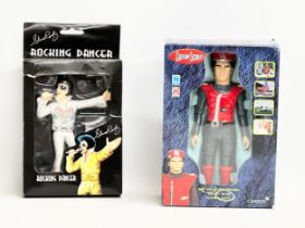 A Carlton Captain Scarlet action figure in box, with a Rocking Dancer Elvis in box