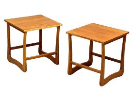 A pair of Mid Century teak end tables. 45x44x46cm