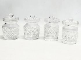 4 Waterford Crystal honey pots. 13cm