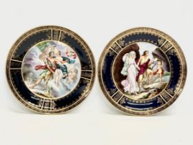 Two large ‘Royal Vienna’ wall hanging chargers/plates. Beehive/shield stamps