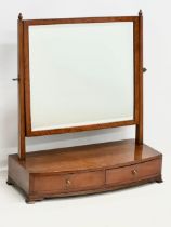 A large George III inlaid mahogany dressing mirror with 2 drawers. 59x25x68cm