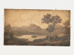 A 19th century oil painting on canvas. 46x25.5cm