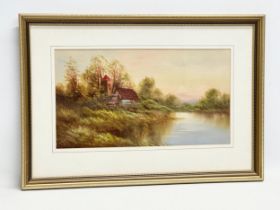 A good quality oil painting on board. In gilt frame. 45x25cm. Frame 61.5x42.5cm