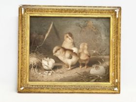A signed late 19th/early 20th century oil painting on canvas. 32x26cm. Frame 40x34cm