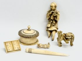 A collection of 19th century Chinese carved bone.
