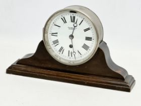 An early 20th century mahogany and heavy plated mantle clock. S.D. Neill LTD, Belfast. 31.5x7x18cm