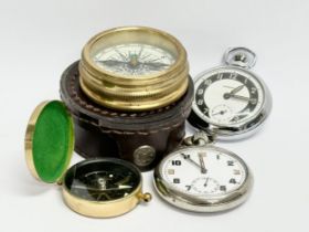 Pocket watches and compasses.