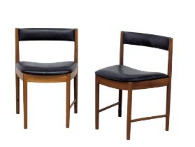A pair of McIntosh Mid Century teak tuck-away chairs. 1960s.