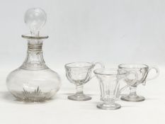 Georgian and Victorian glassware. A Victorian bud decanter and stopper, circa 1860 12x20.5cm. A late