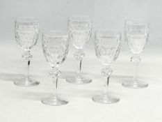 A set of 5 Waterford Crystal ‘Curraghmore’ claret wine glasses. 15cm