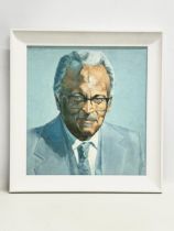 An oil portrait on board by Con Campbell. 34x36cm. Frame 43x45.5cm