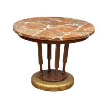 An Art Deco style faux marble top occassional table 80x60.5cm