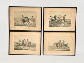 A set of 4 early 19th century Georgian hunting prints. Published 1821 by S & J. Fuller, London.