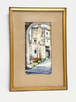 An early 20th century watercolour by A. Ciafzone. Italian street scene. 34.5x48.5cm.