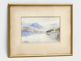 An early 20th century watercolour by T. Holden. 17x11.5cm. Frame 28.5x22.5cm