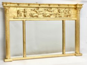 A large early 19th century style gilt framed over-mantle mirror. 126x86cm.
