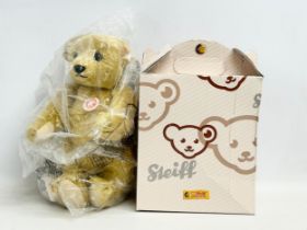 A new Steiff bear with box and wrapping. Classic 1909 Teddy.