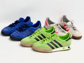 3 pairs of Adidas trainers. Adidas BC Trainer, size 7.5. Adidas Keglersuper, size 7.5. Adidas