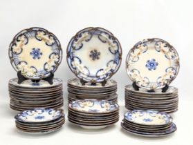 A quantity of Victorian decorative dinnerware.